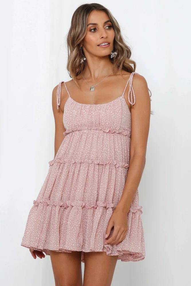 Vintage Floral Print Spaghetti Strap Midi Dress | Wovetsa