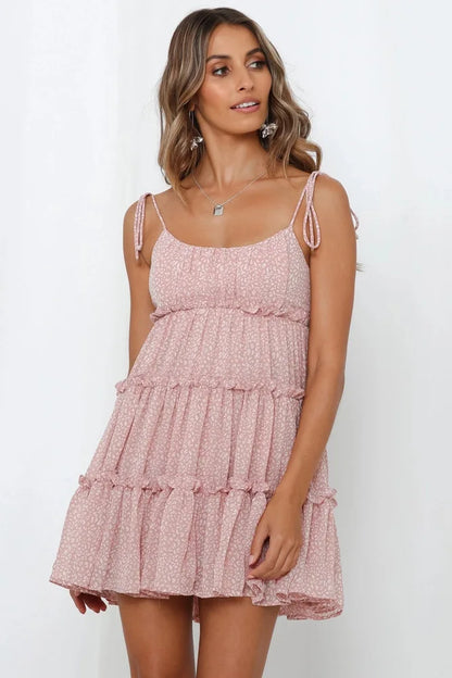 Vintage Floral Print Spaghetti Strap Midi Dress | Wovetsa
