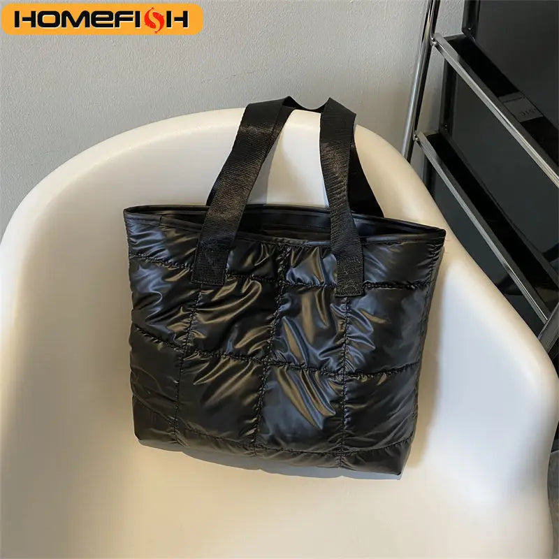 Quilted PU Leather Tote Bag | Wovetsa