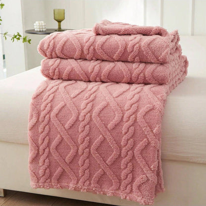 Lightweight Coral Fleece Blanket Sofa Throw & Bed Cover | Wovetsa