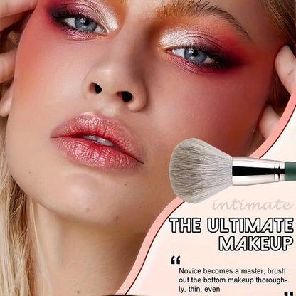 14-Piece Jade Green Makeup Brush Set with Travel Pouch | Wovetsa