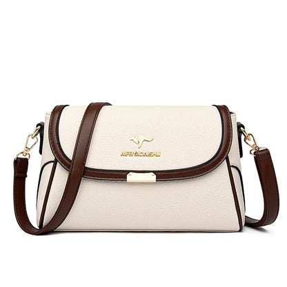 Leather Flap Crossbody Shoulder Bag | Wovetsa