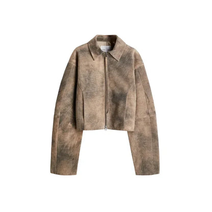 Vintage Tie-Dye Suede Short Jacket | Wovetsa