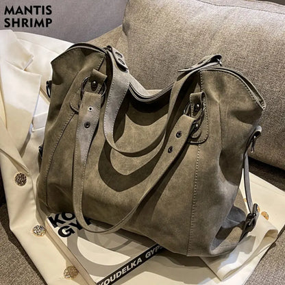 Large Capacity Vintage PU Tote Bag | Wovetsa