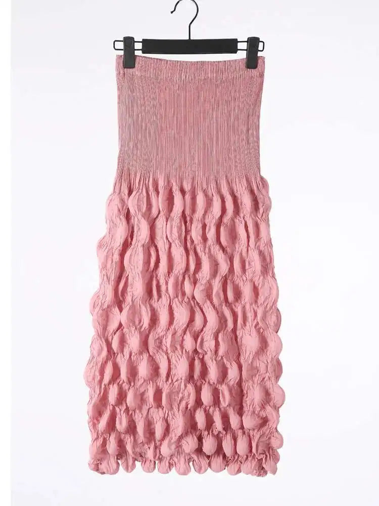 Pleated A-Line Midi Skirt | Wovetsa