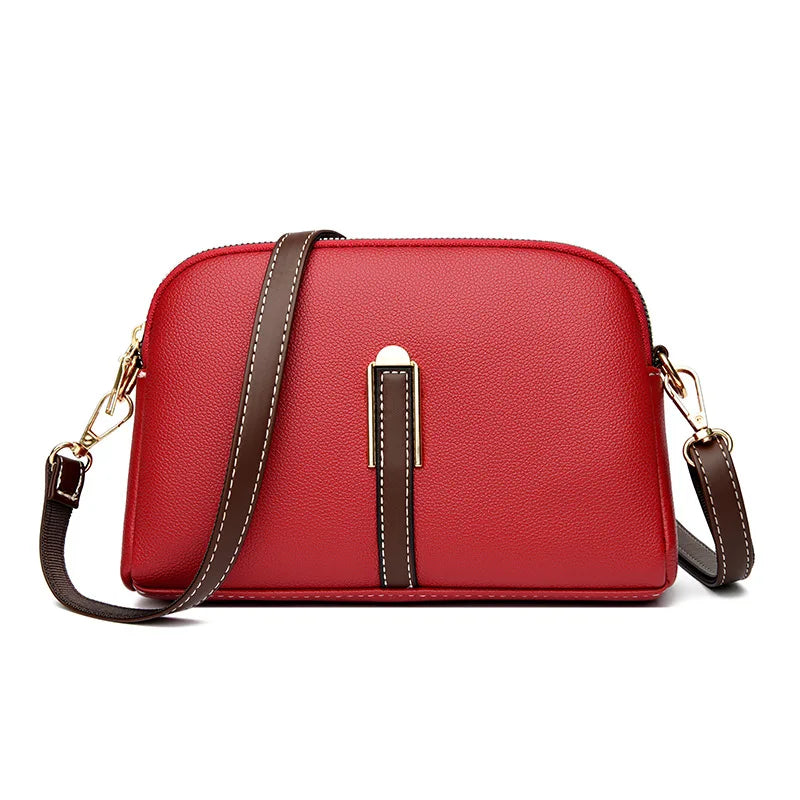 Genuine Leather Shell Flap Crossbody Bag | Wovetsa