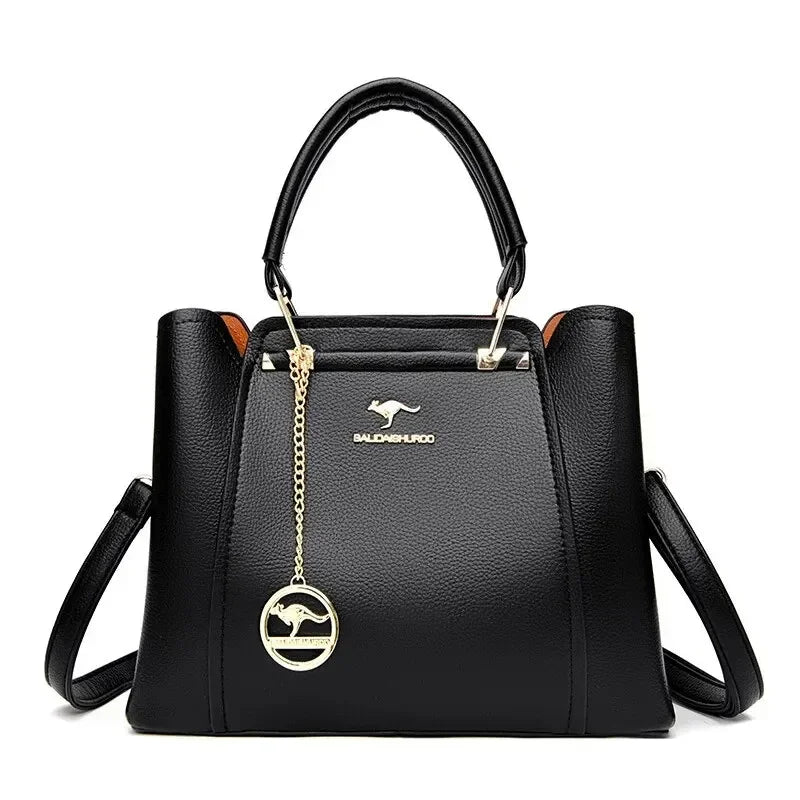 Soft PU Leather Square Tote Bag with Appliqué Detail | Wovetsa