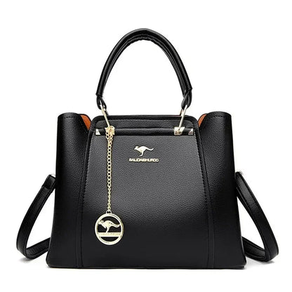 Soft PU Leather Square Tote Bag with Appliqué Detail | Wovetsa