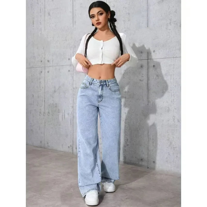 Women's High Waisted Wide Leg Jeans – Classic Everyday Denim Pants