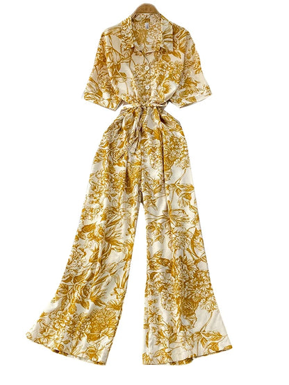 Floral Wide-Leg Jumpsuit | Wovetsa