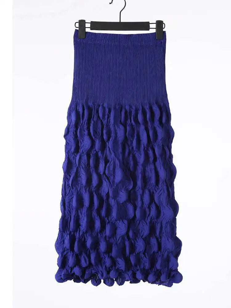 Pleated A-Line Midi Skirt | Wovetsa