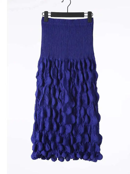Pleated A-Line Midi Skirt | Wovetsa