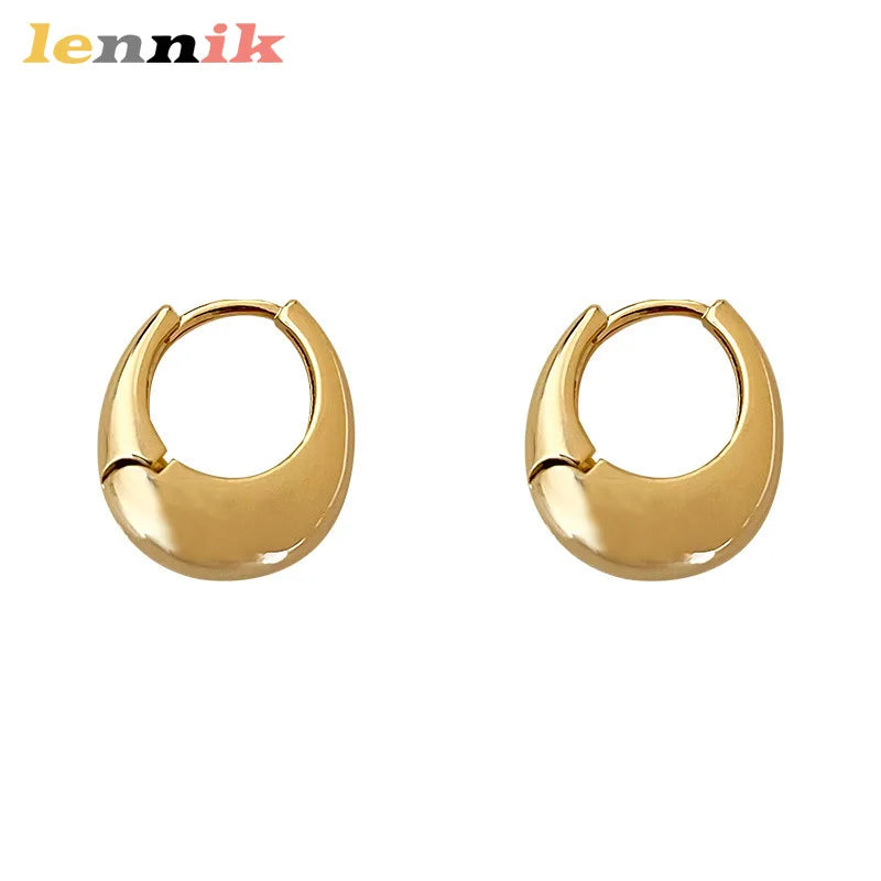 3D Oval Metal Stud Earrings | Wovetsa