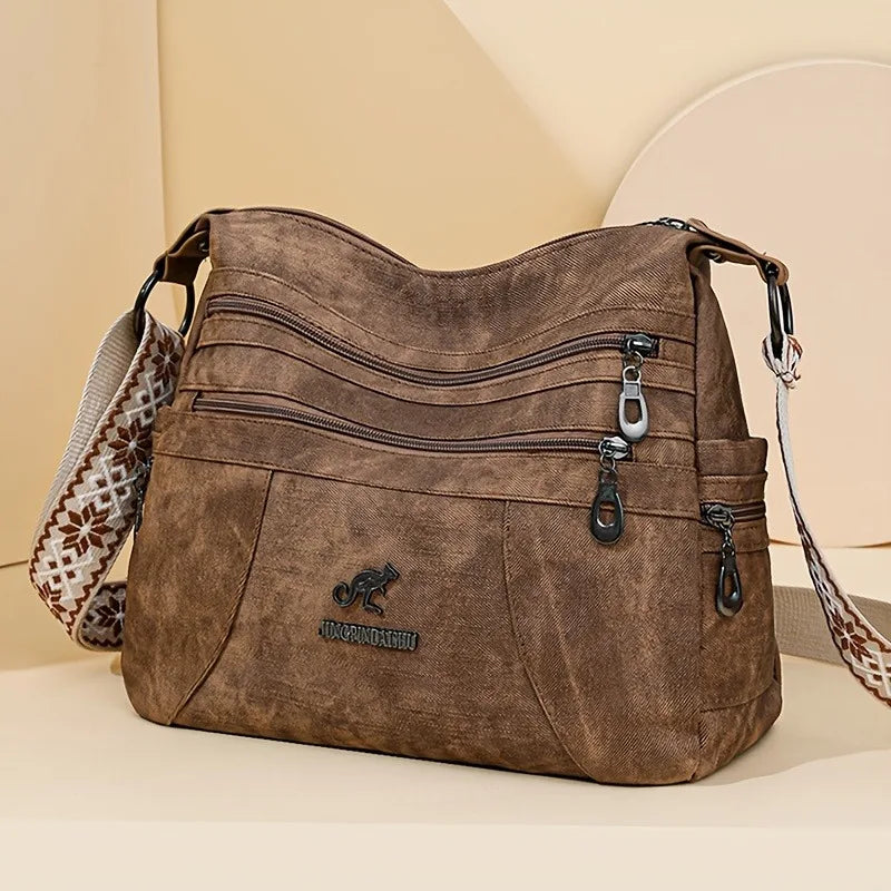 Denim Multi-Layer Crossbody Shoulder Bag | Wovetsa
