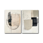 Set of 2 Geometric Abstract Canvas Prints | Wovetsa