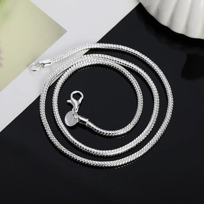 925 Silver Snake Chain Necklace (1mm / 2mm / 3mm) | Wovetsa