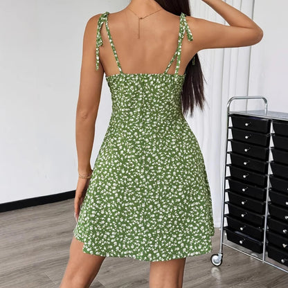 Floral Spaghetti Strap Beach Dress | Wovetsa