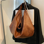 Oversized Soft Leather Hobo Shopper Bag | Wovetsa