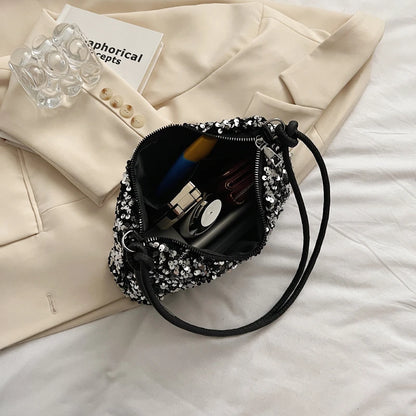Sequin Embellished Evening Shoulder Bag | Wovetsa