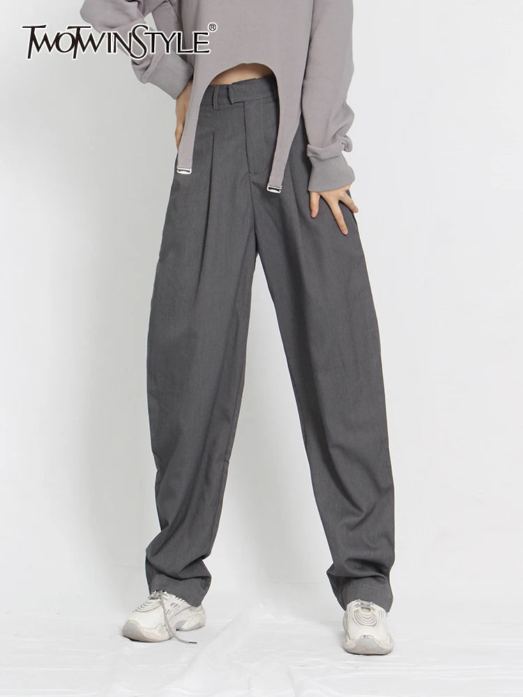 High-Waist Loose Wide Leg Trousers | Wovetsa