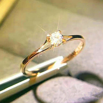 Minimalist CZ Wedding Band Ring | Wovetsa