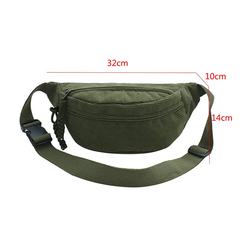 Corduroy Fanny Pack Crossbody Waist Bag | Wovetsa
