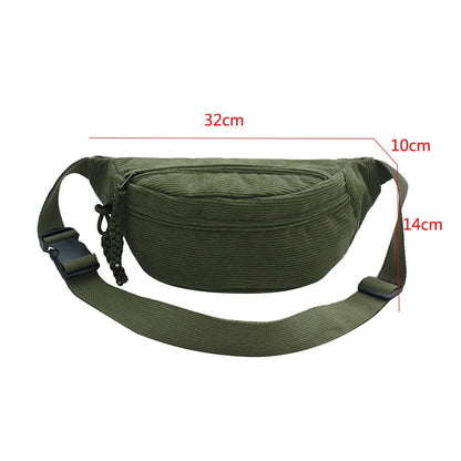 Corduroy Fanny Pack Crossbody Waist Bag | Wovetsa