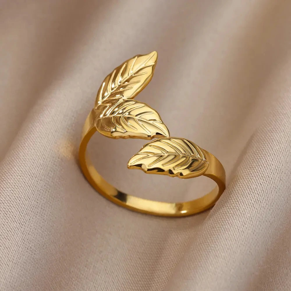 Gold-Tone Stainless Steel Cocktail Ring | Wovetsa
