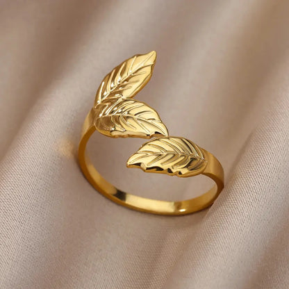 Gold-Tone Stainless Steel Cocktail Ring | Wovetsa