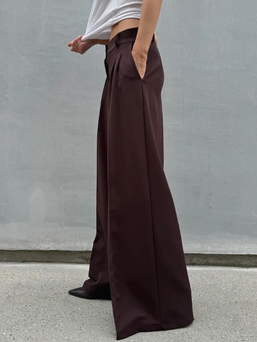 High-Waist Wide Leg Office Trousers | Wovetsa