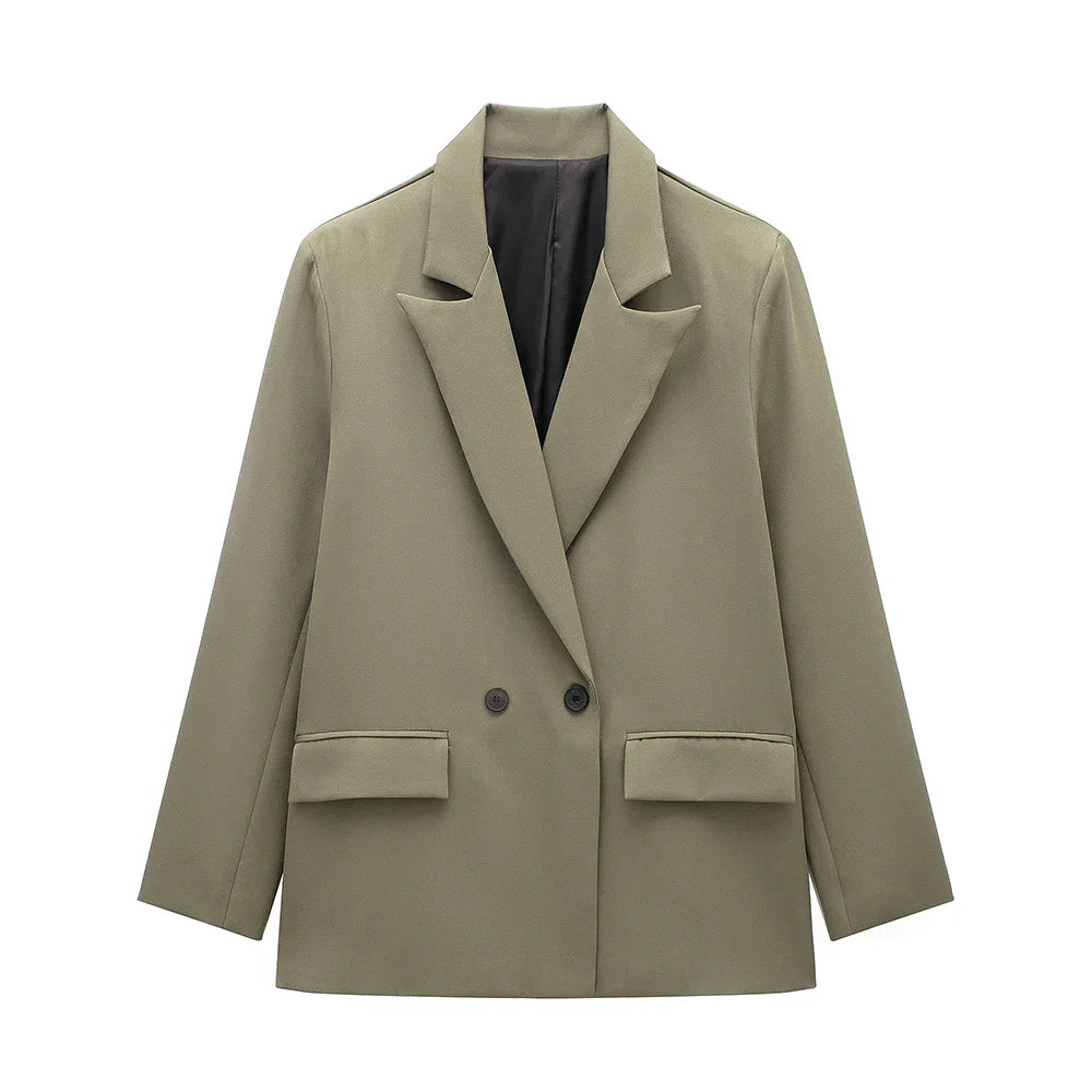 Double Breasted Blazer with Pockets | Wovetsa