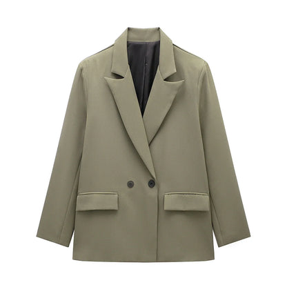 Double Breasted Blazer with Pockets | Wovetsa