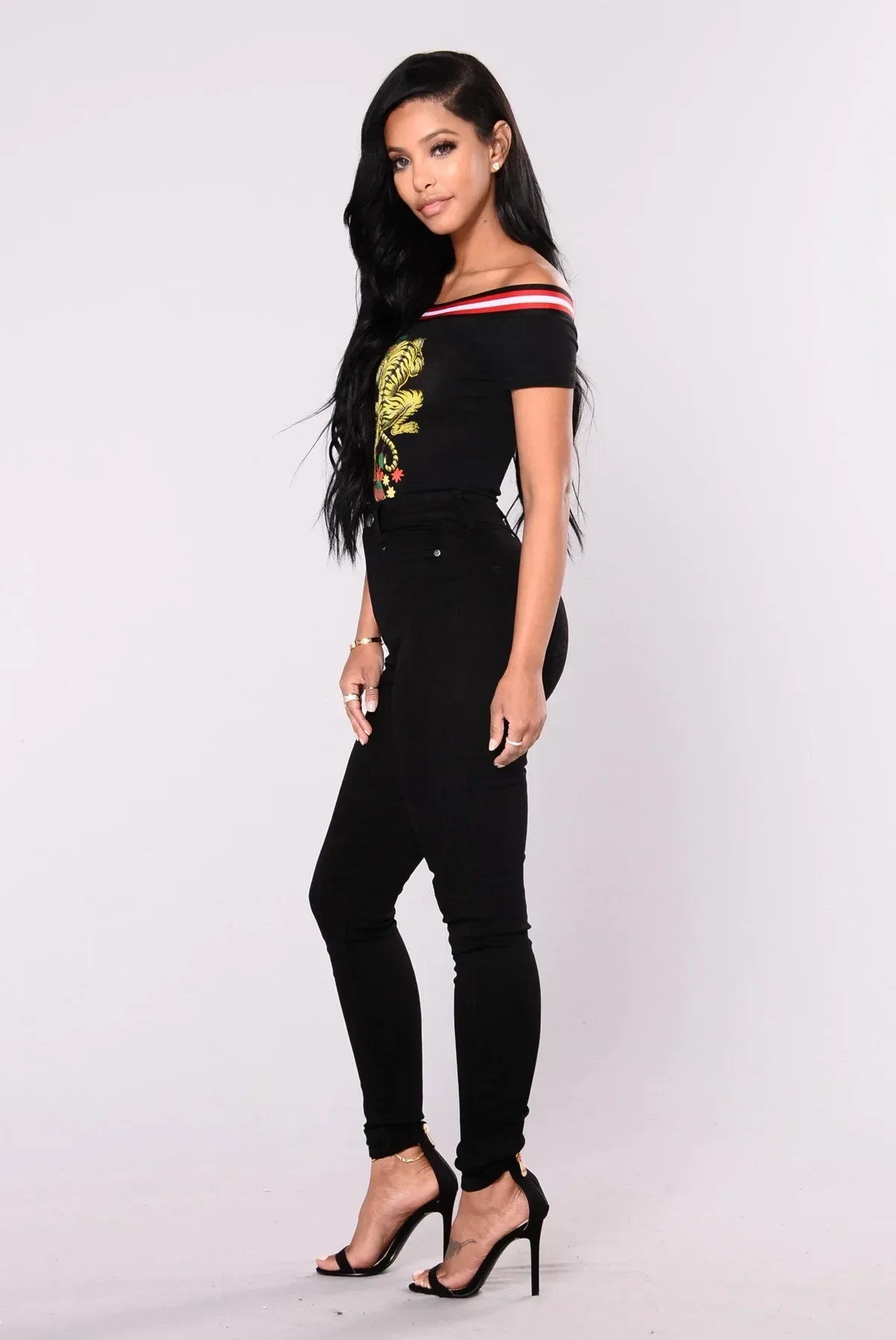 High Waist Ankle-Length Slim Denim Pants | Wovetsa