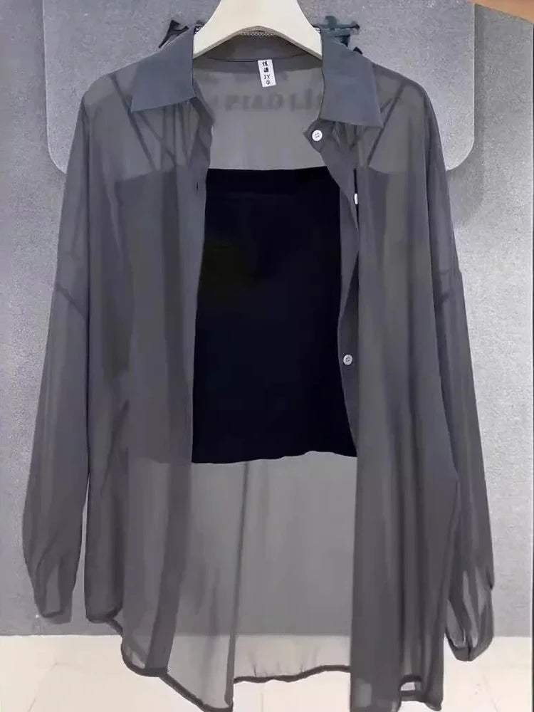 Plus Size Ice Silk Chiffon Blouse | Wovetsa