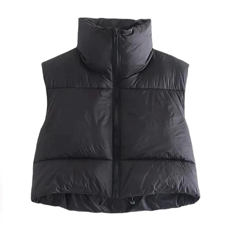 Women's Short Cotton Down Vest | Wovetsa
