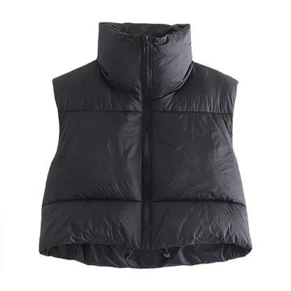 Women's Short Cotton Down Vest | Wovetsa