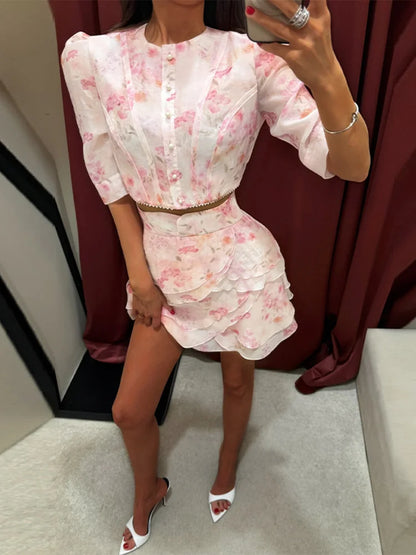 Floral Print Skirt Set | Wovetsa