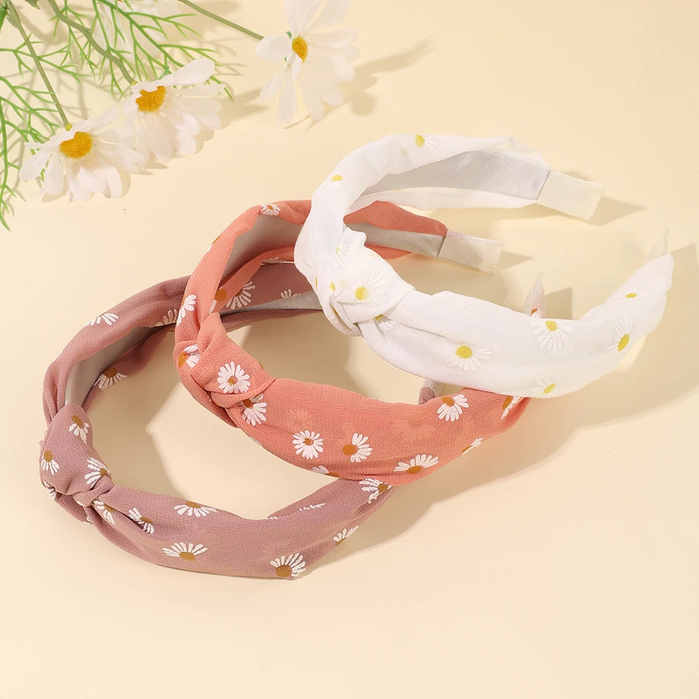 Daisy Pattern Headband Set 3 Pcs | Wovetsa