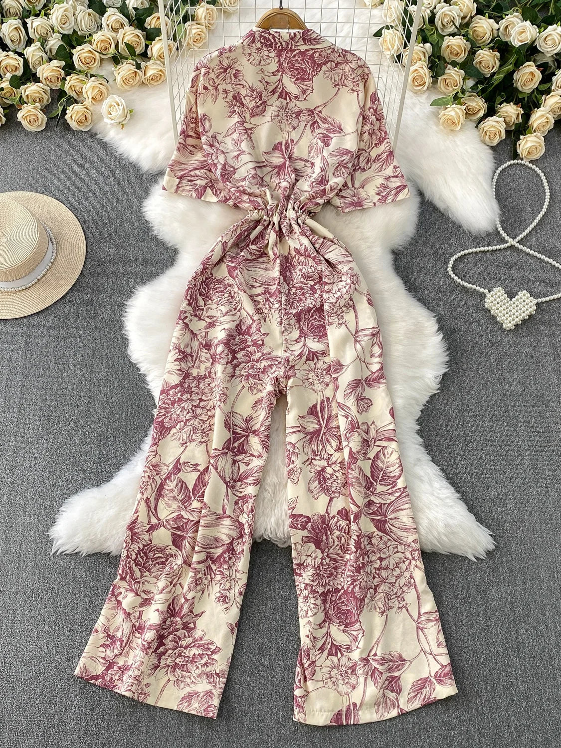 Floral Wide-Leg Jumpsuit | Wovetsa