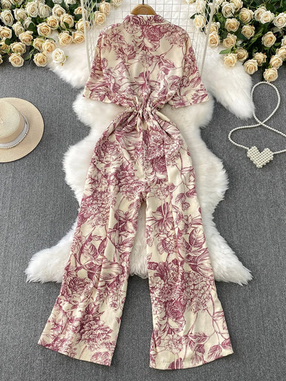 Floral Wide-Leg Jumpsuit | Wovetsa