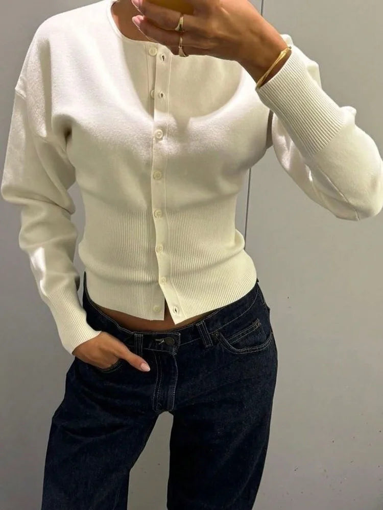 Ribbed Patchwork Cropped Cardigan | Wovetsa