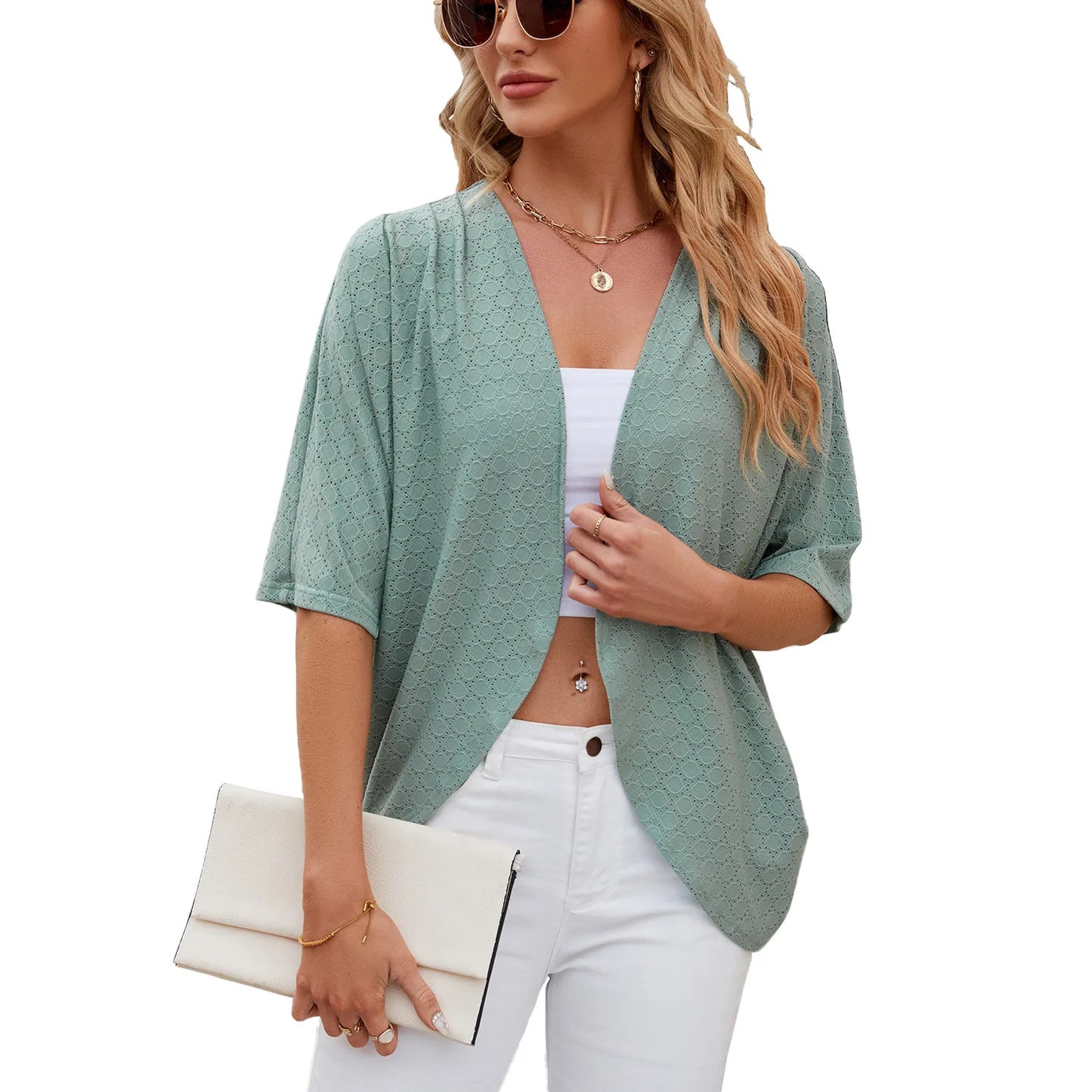 Cropped Open-Front Cardigan | Wovetsa