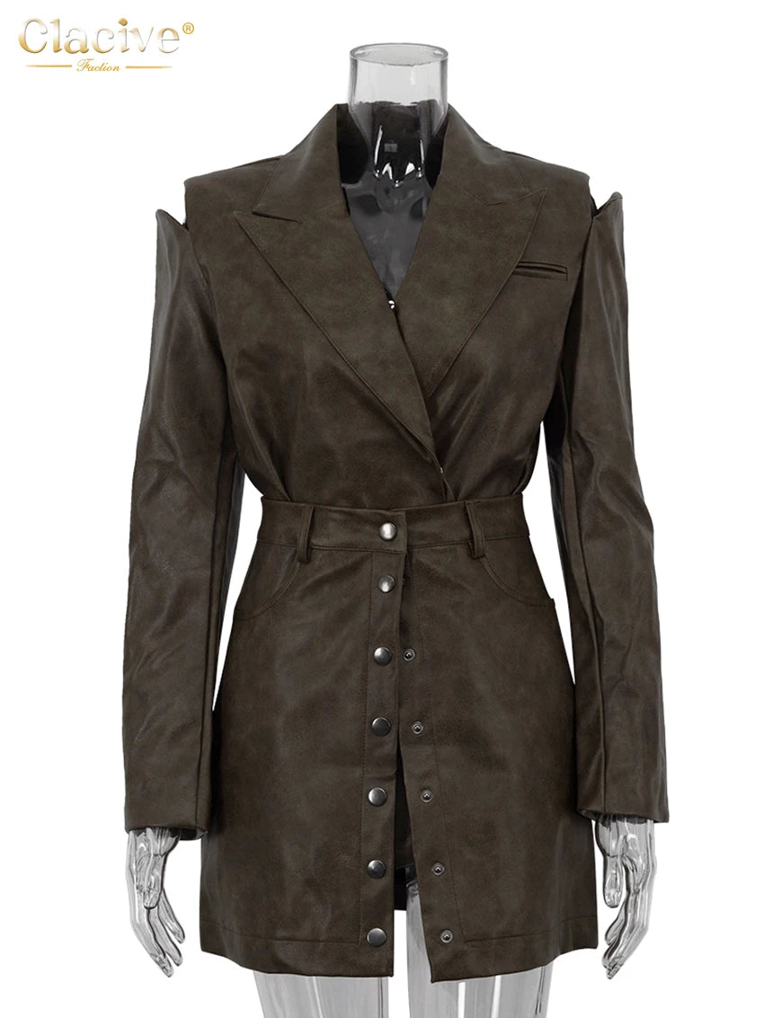 Long Sleeve Blazer & High-Waist Mini Skirt Two-Piece Set | Wovetsa