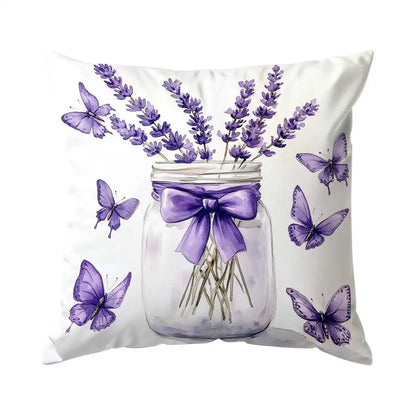 Fantasy Lavender Bicycle Print Cushion Cover Decorative Pillowcase | Wovetsa