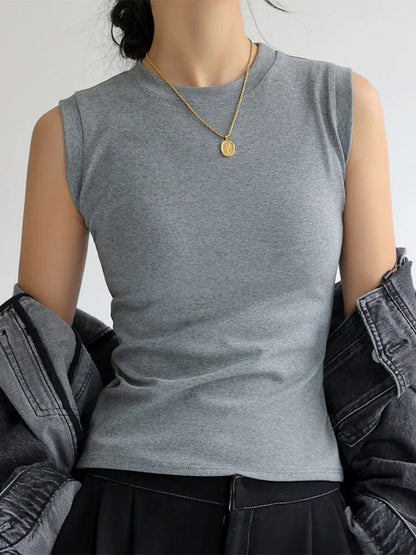 Round Neck Basic Camisole Vest Top | Wovetsa