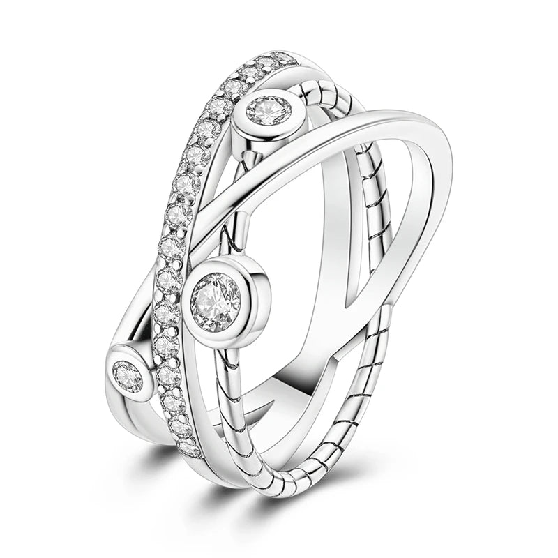 925 Silver Sparkling Zircon Star Ring | Wovetsa
