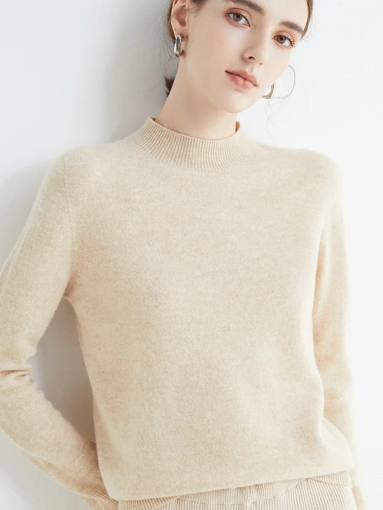 Mock Neck Pullover Sweater | Wovetsa