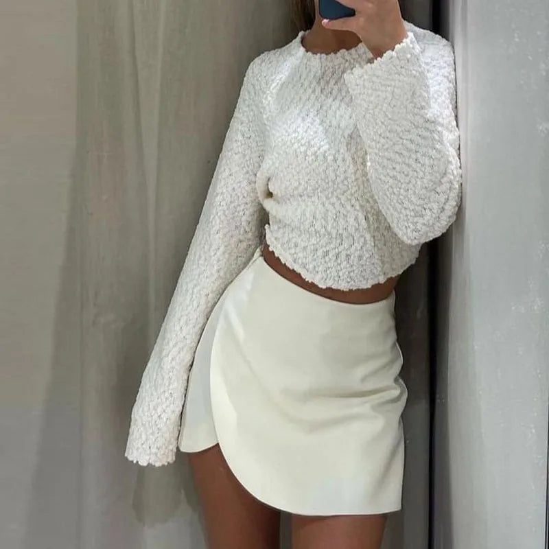 High Waist Asymmetric Mini Skort | Wovetsa