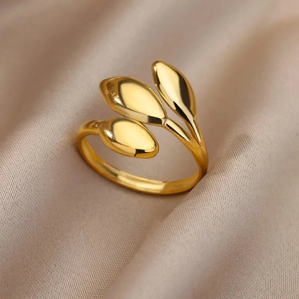 Gold-Tone Stainless Steel Cocktail Ring | Wovetsa