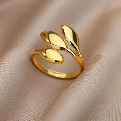 Gold-Tone Stainless Steel Cocktail Ring | Wovetsa